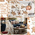 thumbnail image 4 of Gingerbread Man Christmas Throw Blanket for Adults 50 x 60 Inch Holiday Tree and Cookie Theme Flannel Blankets for Bedroom Couch Travel Home Decor Fuzzy Cozy Soft Warm Gifts(Brown), 4 of 7