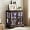 Cherry, variant on LED Accent Curio Cabinet with 7 Color Lights for Collectibles, 32" H Storage Cabinet with Tempered Glass Doors, Sideboard Buffet Case with Smartphone-Controlled Lights (Cherry)