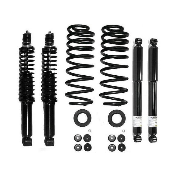 Front and Rear Air Spring to Coil Spring Conversion Kit - Compatible with 1998 - 2002 Lincoln Navigator 4WD 1999 2000 2001