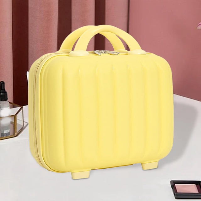 Bolsa de maquillaje de viaje, bolsa de artículos de tocador, organizador de cosméticos multiusos portátil, bolsa de mano para maquillaje, artículos de amarillo