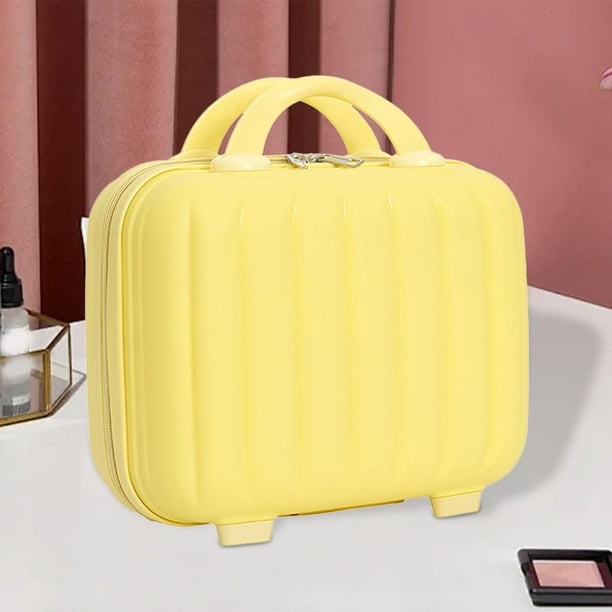 Bolsa de maquillaje de viaje, bolsa de artículos de tocador, organizador de cosméticos multiusos portátil, bolsa de mano para maquillaje, artículos de amarillo