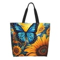 thumbnail image 1 of Disketp Colorful Cloud Butterfly Sunflower Bolsa Tote Estampada para Mujer, Bolso de Hombro y de Mano para Compras y Viajes, 1 of 8