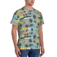thumbnail image 4 of Yiaed Hawaiian Style Print Mens Short Sleeve Tight Fit T-Shirt, Crewneck Casual Tee-Small, 4 of 5