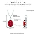 thumbnail image 6 of Rosec Jewels Lab Grown Ruby Solitaire Pendant for Women with Moissanite (8X10 mm) - AAAA Grade, 14K White Gold, 6 of 7