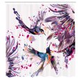thumbnail image 3 of Ambesonne Hummingbird Shower Curtain, Art Lily Flowers Birds, 69"Wx84"L, Pale Lilac, 3 of 3