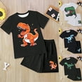 thumbnail image 4 of Kaprioy Toddler Boys Clothes Set Short Sleeve Cartoon Dinosaur Printed Tees + Stretchy Shorts 2Pcs Summer Clothes Sets Cool Loose Fit Kids Outfit Sets Lovely Child'S Dailywewar Summer Set, 4 of 4