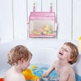 thumbnail image 5 of DODAMOUR 2 Pack Mesh Bath Toys Organizer, Bathroom Toy Storage with 4 Hooks, Bottom Zipper Toy Holder for Bathtub (Pink), 5 of 6