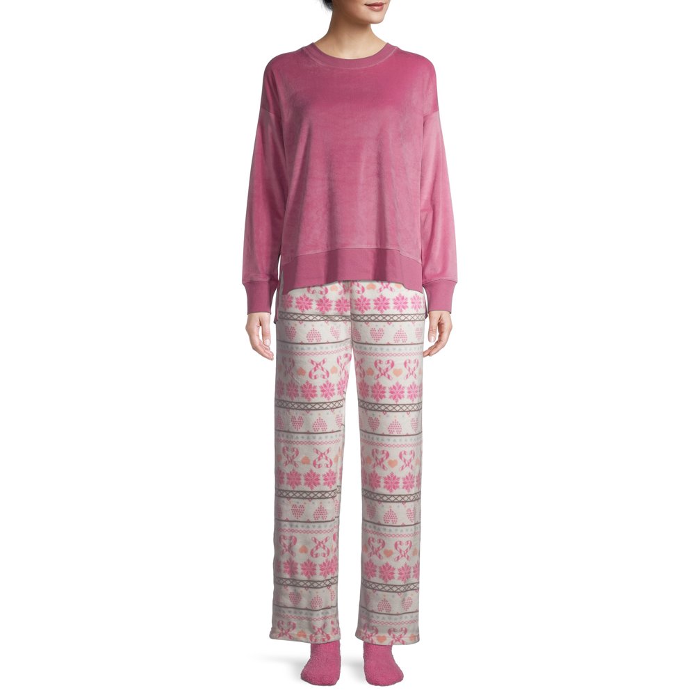 Sleep & Co Sleep & Co Women's and Women's Plus Plush Pajama Pants