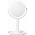 thumbnail image 1 of Espejo de Maquillaje Iluminado, Espejo de Aumento Doble Cara 1X/30X con 3 Luces de Color, Luz e Interruptor Táctil, Carga USB Rotación de 360° Colgar Pared Brillo Regulable para Bolso Viajes, Blanco, 1 of 7