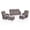 Brown/Gray, variant on Jentlehouse 5-Piece Outdoor Patio Furniture Set,Rattan Patio Set Outdoor 3-Seat Couch Set with Swivel Chairs and Ottomans,Outdoor Conversation Furnitures for Porch Balcony Deck