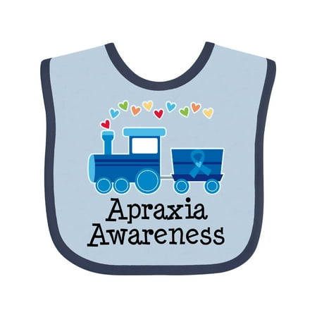 

Inktastic Apraxia Awareness Ribbon Train Gift Baby Boy or Baby Girl Bib