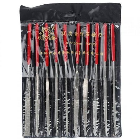 

Comfortable To Hold Immersion Handle Flat File Woodworking File For Wood Metal 4x160mm 10Pcs