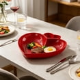 thumbnail image 6 of Meal Prep Containers,2-Compartments Heart Shape Serving Tray,Plastic Meal Tray for Appetizer Dinner Dessert,Valentines Day Decoration Supply,Red, 6 of 7