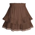thumbnail image 4 of Wxolcjlv Women's Lace Tiered Mini Skirt Elastic Waist Flowy Silhouette Beach Casual Short Skirts, 4 of 4