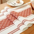 thumbnail image 4 of SDJMa 14" x 72" Christmas Boho Table Runner, White and Red Cotton Woven Striped Christmas Winter Holiday Table Decoration with Tassels for Xmas Party Farmhouse Home Kitchen Dining Table Centerpiece, 4 of 8