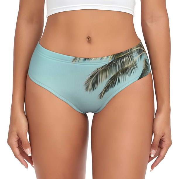 Balery Vintage Surf Van Beach Ropa Interior de Algodón para Mujer con Dibujo – Braguitas Cómodas y Elásticas, Estilo Clásico-Medium