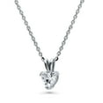 thumbnail image 2 of BERRICLE Sterling Silver Solitaire 0.7 Carat Heart Shaped Cubic Zirconia CZ Heart Anniversary Pendant Necklace for Women, Rhodium Plated 18 inch, 2 of 7