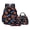 Black and Orange - Basketball, variant on Kids Backpack Set with Lunch Box, Camo Print School Backpack with Lunch Box Pencil Case, 3 Piece Kids School Bag Set for Boys Girls, Purple