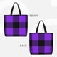 thumbnail image 2 of Easygdp Purple Buffalo Plaid Bolsa Tote para Mujer, Bolso de Hombro para Trabajo, Playa, Viajes, Compras y Supermercado, 2 of 7