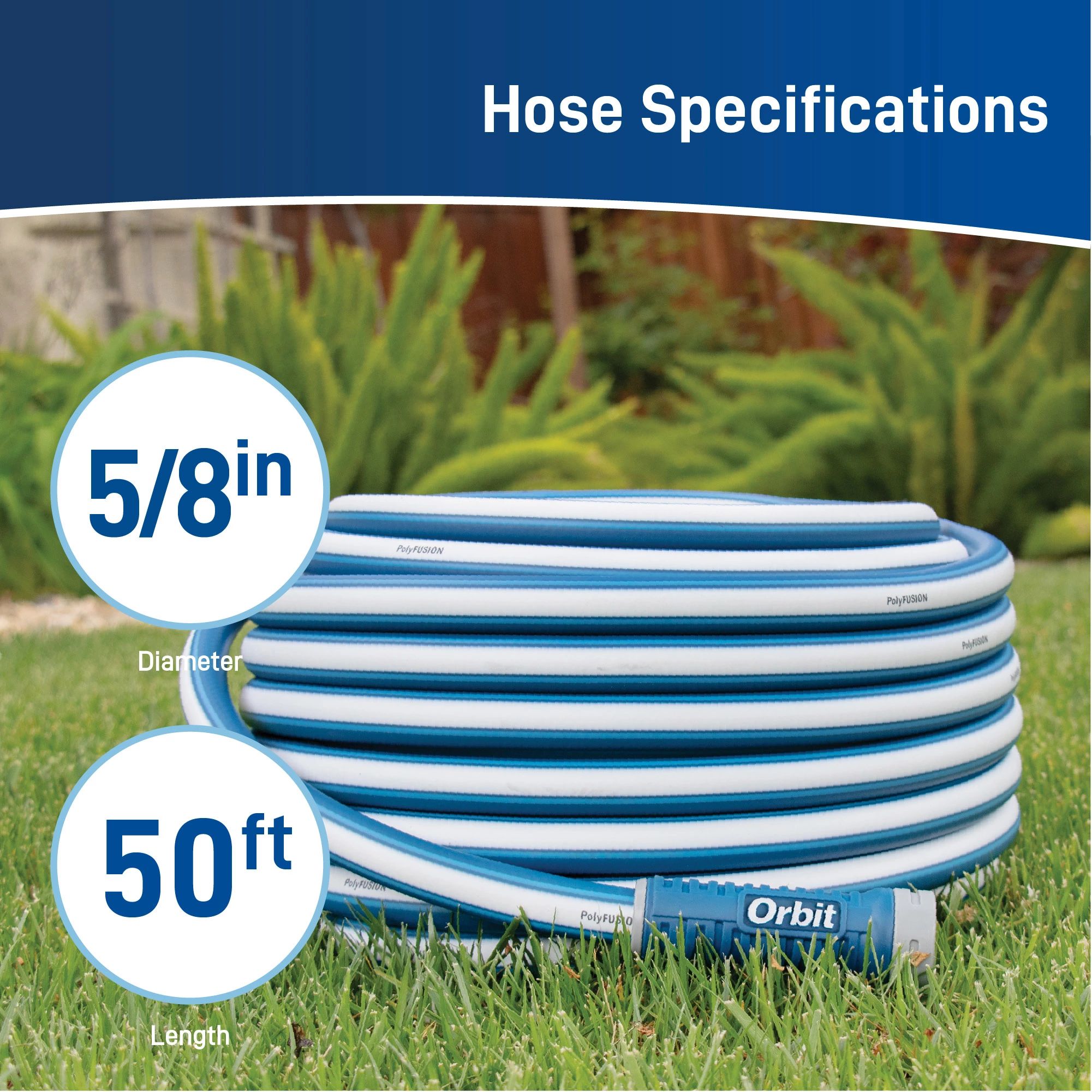 Orbit 50' x 5/8" Polyfusion Outdoor Watering Hose