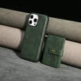 thumbnail image 2 of Detachable Magnetic Phone Cases Compatible with iPhone 16 Pro Max, Case with Card Holder, Compatible with Magsafe, Classic PU Leather Kickstand Wallet Phone Cover for iPhone 16 Pro Max, Green, 2 of 9