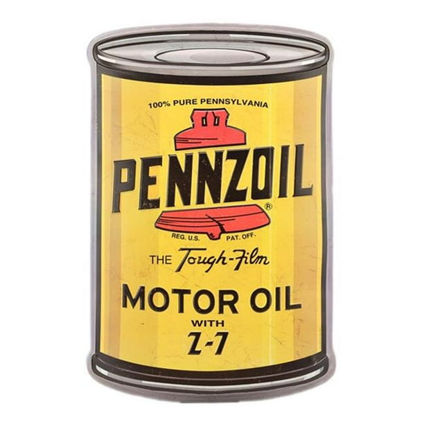 Pennzoil Quaker State 23183162S Pennzoil Oil Can Curved Tin Sign