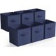 thumbnail image 1 of Sorbus Cubos de Almacenamiento de Tela Plegables de 11 Pulgadas: 6 Contenedores Plegables con Asas para Ropa, Juguetes y Libros (Azul Marino), 1 of 8
