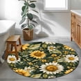 thumbnail image 3 of Round Rugs 3.3Ft, Summer Sunflowers Round Area Rug Washable Indoor Throw Carpet, Spring Floral Botanical Watercolor Soft Non Slip Circle Rug for Laundry Room Patio Home Decor Aesthetic, 3 of 8