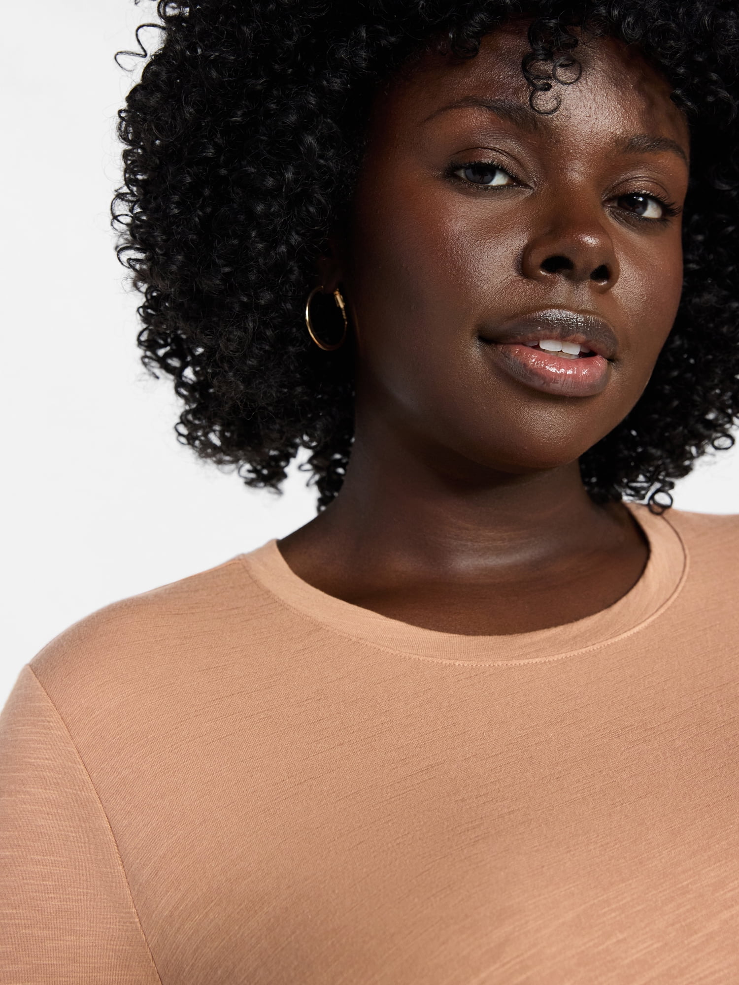 Terra & Sky Women's Plus Size Crewneck Tee with Short Sleeves, Sizes 0X-5X