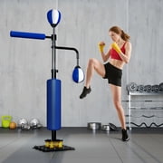 Soozier 4.6-6.7 Speed Bag Boxing Bag Stand with Reaction Bar Challenge, Reflex Bag Boxing Training Equipment, Speed Punching Bag, Blue
