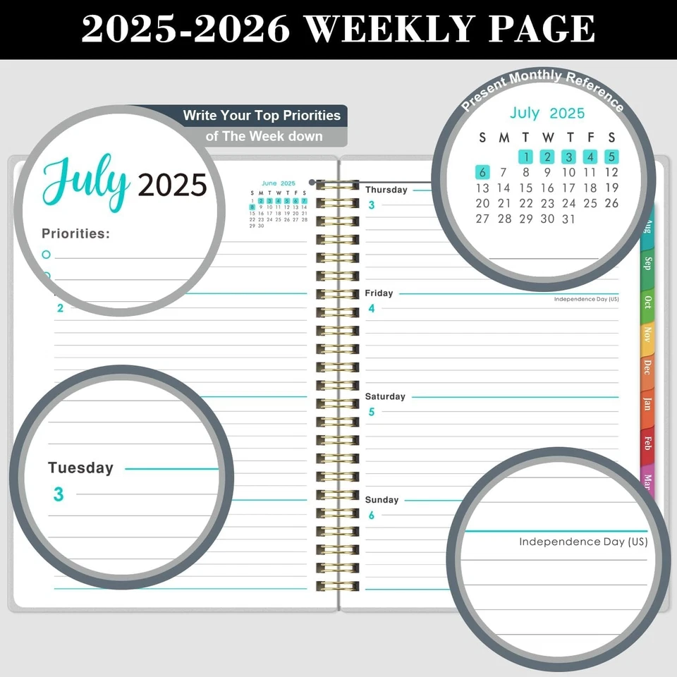 2025-2026 Planner - Jul 2025 -Jun 2026, 2025-2026 Daily Weekly And Monthly Pl...