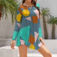 thumbnail image 1 of Robe Rétro avec Motif Évasé Bleu Col Carré Robe Élégante Mode Féminine Robe Imprimée Rétro Motif Robe Courte Y2K, 1 of 5