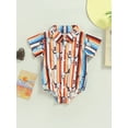thumbnail image 3 of Western Baby Boy Clothes Cow Print Shirt Romper Short Sleeve Lapel Button Bodysuit Cowboy One Piece Gentleman Outfit, 3 of 9