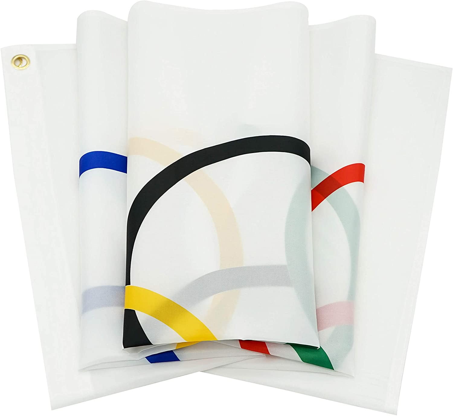 OLYMPIC OLYMPICS GAMES 5-RINGS FLAG 3X5' FT BANNER FLAGS THICK DURABLE POLYESTER 