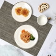 thumbnail image 2 of SMIXLN Placemats Set of 6, Vinyl Woven Place Mats for Kitchen Table Indoor/Outdoor, Washable Placemat Wipeable Dining Table Mats, Brown, 12x18 Inch, 2 of 6