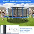 thumbnail image 6 of YORIN Trampoline with Enclosure Net, 1200LBS 12FT 14FT 15FT 16FT Trampoline for 4-5 Kids Adults with Basketball Hoop, Ladder, Light, Sprinkler, Socks, Outdoor Heavy Duty Trampoline, 6 of 9