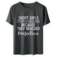 thumbnail image 2 of tklpehg Tshirts Shirts for Women Short Sleeve Loose Summer Comfy Tunic Lightweight Crewneck Tops Trendy Funny Letter Print Graphic Tee Shirt Leisure Dark Gray L, 2 of 7