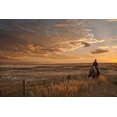 thumbnail image 2 of Dawson, Robert 14x11 Gold Ornate Wood Framed with Double Matting Museum Art Print Titled - Sunset on the Prairie, 2 of 4