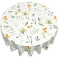 thumbnail image 6 of Spring Leaf Floral Tablecloth 60 Inch Round Rustic Watercolor Leaves Tablecloths Waterproof Fabric Farmhouse Table Cloth Decorative for Picnic Party Holiday Home, 6 of 6