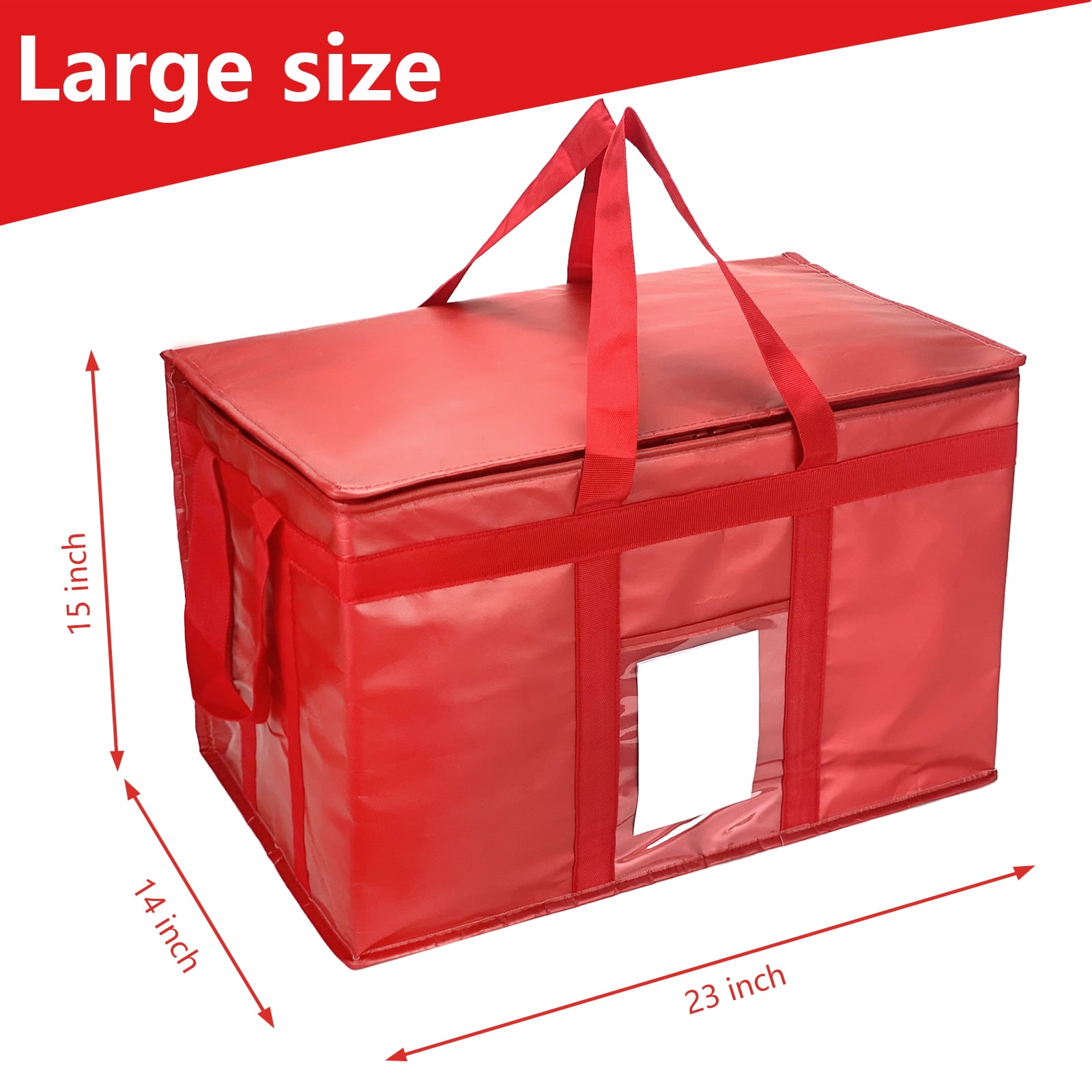 Yongzhenlite XXXL Collapsible Insulated Cooler Bag with Zipper, Reusable Thermal Shopping Bag Keep Food Hot Cold, Heavy Duty for Grocery Catering 23x15x14 Inch