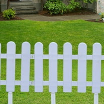White PVC Garden Fencing, Decorative ABS Plastic Landscape Edging for Lawn, Patio, and Flower Bed Decor,D