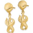 thumbnail image 2 of 14K Yellow Gold Sleek, Feminine Polished 24.5 Mm 9.2 Shell/Starfish Dangle Earrings, 2 of 3