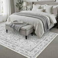 thumbnail image 6 of BERTHMEER 9'x12' Large Area Rug for Living Room Machine Washable Bedroom Rugs Distressed Vintage Oriental Traditional Print Gray Rug for Dining Room Farmhouse Nonsilp Carpet, Gray, 6 of 8