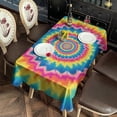 thumbnail image 2 of Colorful Tie Dye Spiral Mandala Pattern Rectangle Tablecloth 60"x102",Waterproof Polyester Rectangle Table Cloth, Wipeable Spillproof Polyester Tablecloth for Dining, Camping, Indoor and Outdoor, 2 of 6