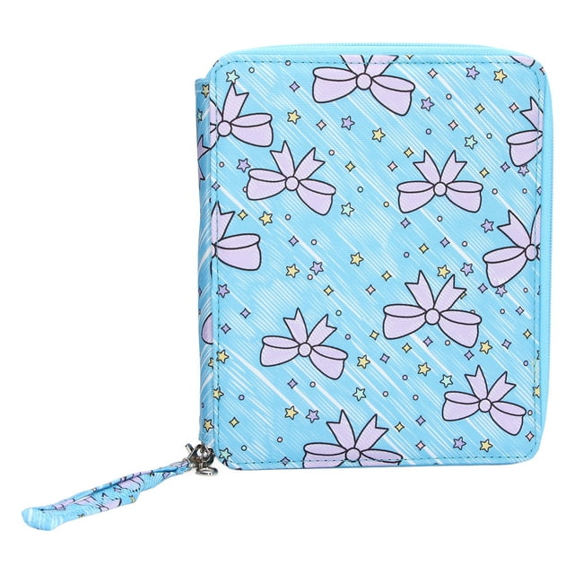 Bolsa de almacenamiento de lápices, diseño de compartimento de gran capacidad, bolsa de cosméticos con patrones de lazo a prueba de polvo de mano