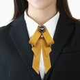 thumbnail image 6 of Segolike Bow Tie for Women Bowknot Necktie Elegant Ribbon Women Vintage College Style Solid Color Bowties Brooch Pin for Gift Suit Shirt Work Yellow, 6 of 8