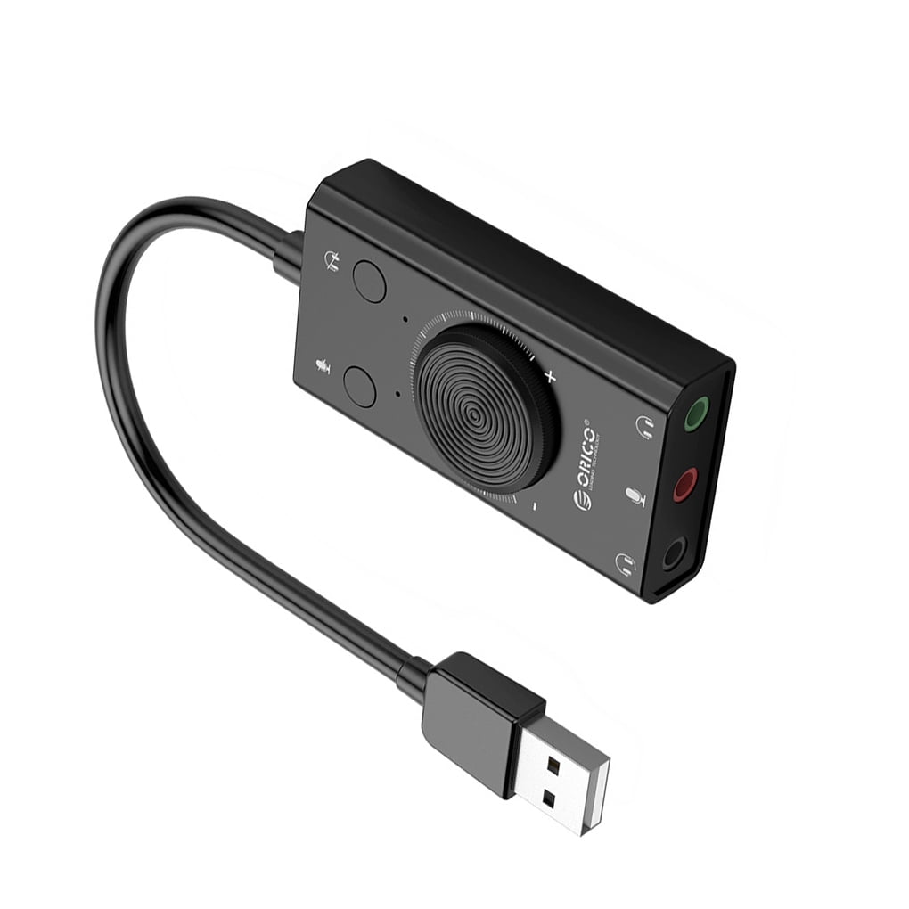 DALX Computer External Audio Adapter Card Laptop USB 5 Channel Sound Card with 3.5mm Audio Ports