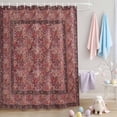 thumbnail image 2 of Shower Curtain Spring Flowers Shower Curtains for Bathroom Decor, Waterproof Polyester Shower Curtain Set with Hooks, Extra Long 72" x 78" Red Vintage Floral Bird, 2 of 9