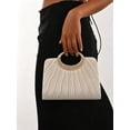 thumbnail image 2 of REMANLAND Women's Satin Pleated Evening Clutch Bag, Beige, 2 of 6