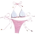 thumbnail image 4 of Traje de baño de 2 piezas para mujer, trajes de baño para mujer, bikini de dos piezas con espalda descubierta y vendaje, conjunto de ropa de playa para mujer, 4 of 9